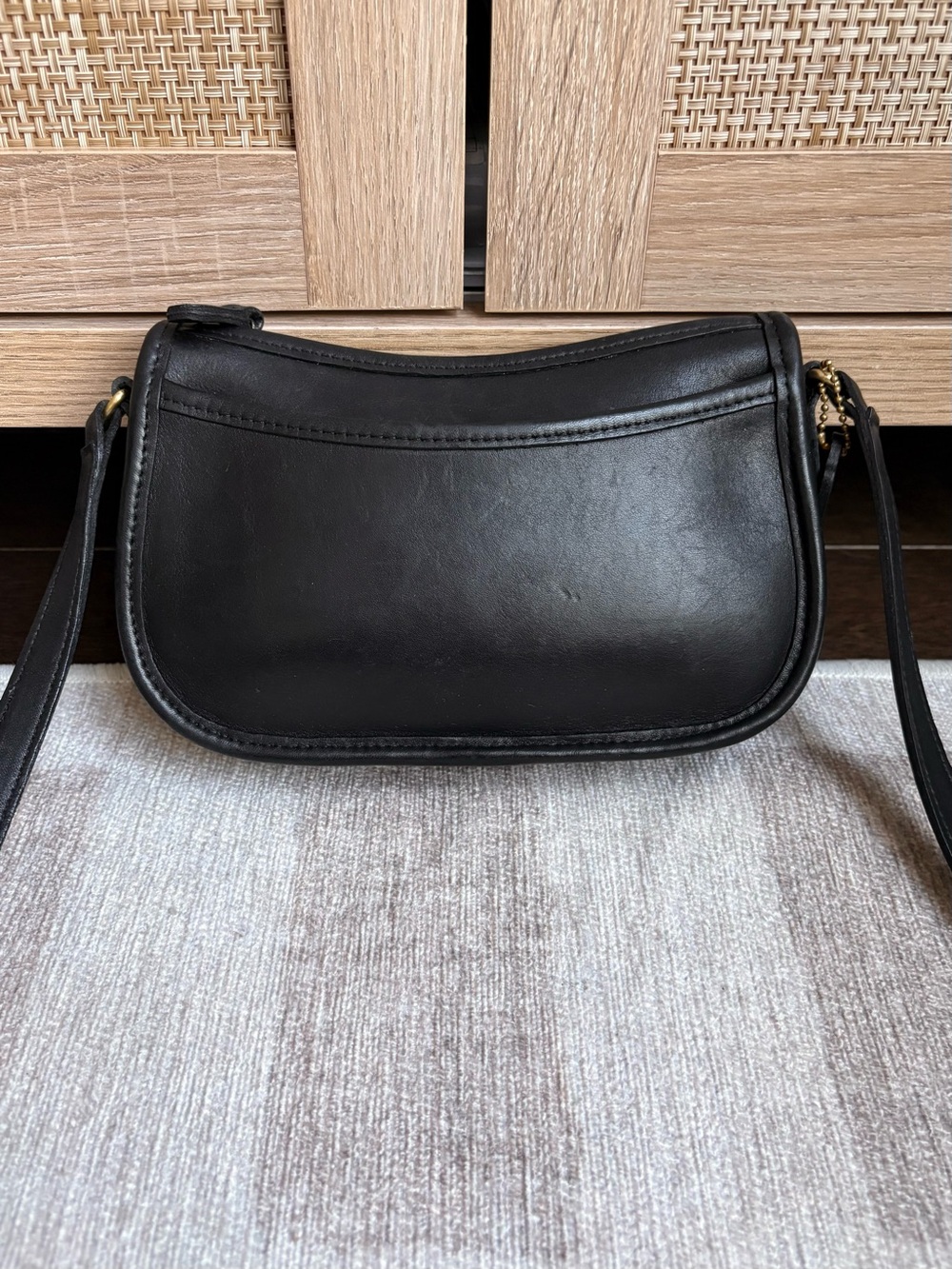 COACH Vintage Wendie Black Leather Crossbody Shoulder Bag Handbag Purse 9031